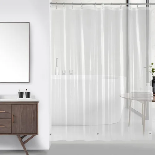Miniatura 9 de Cortina de ducha transparente para bañera con patas de 180 x 70 pulgadas, envolvente, con 6 imanes, impermeable, juego de cortinas de ducha