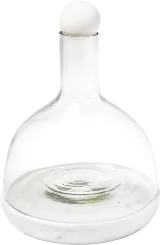 Miniatura 2 de Santa Barbara Design Studio Jarra de vino de vidrio y mármol de azúcar de mesa, 42 onzas, color blanco