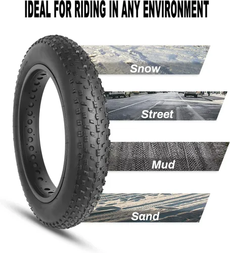 Miniatura 4 de MOHEGIA Fat Bike Tire: 20x3.0/20x4.0/26x3.0/26x4.0 Inch Foldable Replacement for E-Bike and MTB On-Road and Off-Road