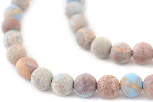 Miniatura 152 de The Bead Chest Cuentas de Jade Blanco Mate Redondas (8mm): Piedra Preciosa Orgánica Redonda Esférica de Energía con Poder de Sanación para Hacer