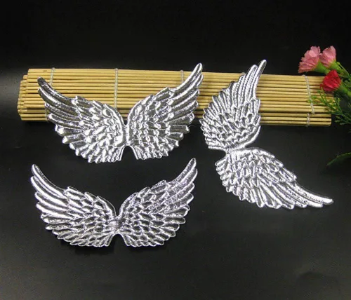 Miniatura 3 de 12 piezas de alas de ángel pequeñas alas de tela apliques parches para manualidades de bricolaje, color blanco