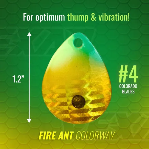 Miniatura 5 de Vexan Glow Walleye Spinner Rig - Live Bait Fishing Rig for Walleye with UV Glow Beads, #4 Colorado Spinning Plates, #2 Red J-Hook Setup, 48” Mono