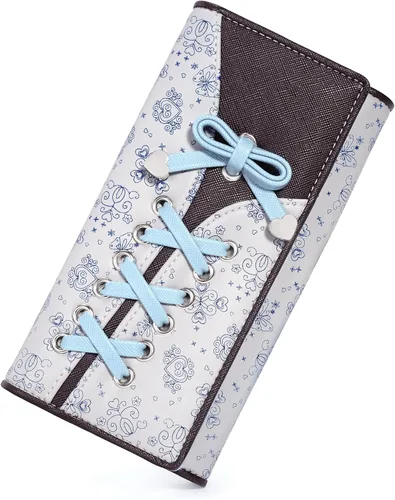 Miniatura 5 de UTO Cartera RFID para mujer, de gran capacidad, de piel sintética, tarjetero, funda para teléfono, bolsillo con cremallera, embrague