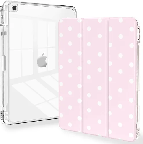 Miniatura 26 de Feams Funda para iPad de 9ª generación, funda triple para iPad 10.2, cubierta trasera transparente con soporte para lápiz y apagado Ángel