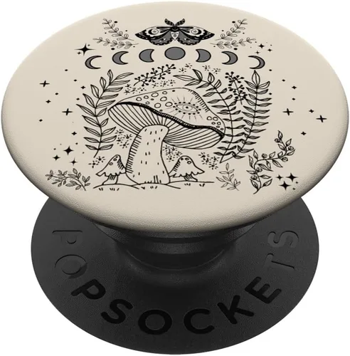 Cottagecore Mushroom Oscuro Academia Moth Moon Fases PopSockets intercambiables PopGrip