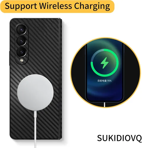 Miniatura 5 de Para Samsung Galaxy Z Fold 5 Skin Wrap Phone Sticker Fibra de Carbono 3M Vinilo Ultra Delgado Ultraligero Etiqueta Protector de Vidrio Película