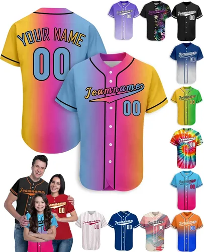 Miniatura 37 de Camiseta de béisbol personalizada para hombres, mujeres y niños con nombre, número y logotipo, camisetas de sóftbol personalizadas, S-4XL