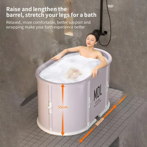 Miniatura 2 de Tina portátil para cabina de ducha, tina grande plegable para baño de adultos, tina de spa familiar japonesa colapsable, ideal para baño caliente