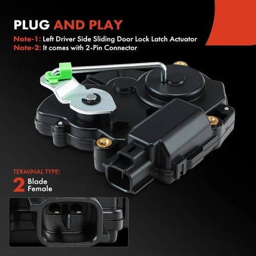 Miniatura 11 de A-Premium Actuador de puerta corredera del lado izquierdo del conductor Compatible con vehículos Toyota - Sienna 2004-2010, para motor de liberación