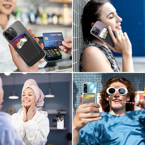 Miniatura 2 de Senose Cartera adhesiva para teléfono, tarjetero para la parte posterior del teléfono, adhesivo fuerte compatible con iPhone y la mayoría