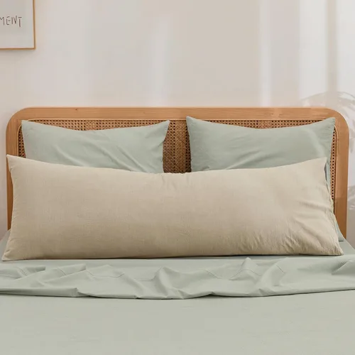 Miniatura 70 de BESTOUCH 100% Algodón Lavado Funda de Almohada para Cabello y Piel, Sensación de Lino, Suave, Cómoda, Transpirable, Juego de 2 Fundas de Almohada