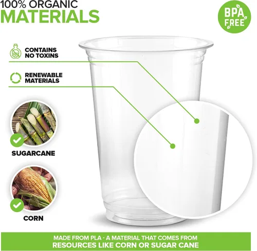 Miniatura 3 de Stock Your Home Vasos fríos transparentes de 16 onzas (paquete de 100), vasos desechables para agua, vino, muestras de cerveza
