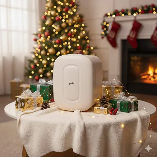 Miniatura 2 de QUBI Mini nevera, refrigerador compacto profesional para el cuidado de la piel, mini cosméticos, maquillaje, 5 litros (blanco crema, 5L)