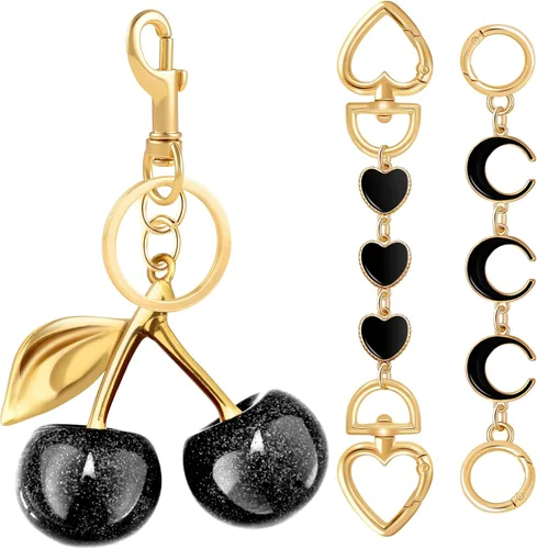 Miniatura 26 de 2 unidades extensoras de bolsa de cadena de corazón y luna, extensores de correa para bolso, cadena de oro, correa de repuesto para monedero