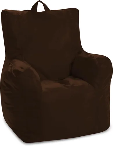 Miniatura 196 de Posh Beanbags - Sillón puff grande, 38 pulgadas, color azul rey sólido Nylon suave - Azul real