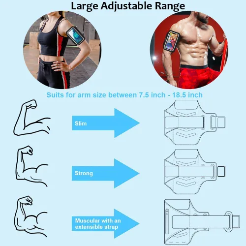 Miniatura 6 de Soporte para teléfono para correr, para iPhone y Samsung Galaxy, soporte para brazalete de teléfono celular para caminar, gimnasio, entrenamiento