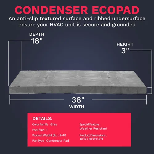 Miniatura 3 de DuctlessAire Almohadilla para equipo – Mini Split AC unidad condensadora sin conductos – Mini aire acondicionado dividido, bomba de calor, HVAC