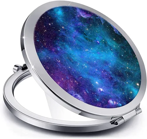 Miniatura 34 de Espejo compacto para mujeres, mini espejo redondo de maquillaje de viaje de bolsillo, bonito espejo de bolsillo plegable portátil pequeño para Flor