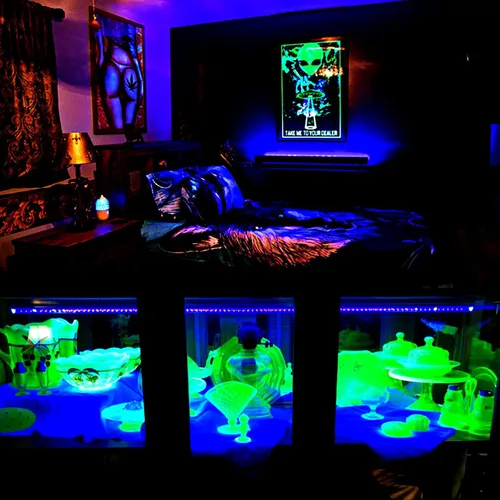 Miniatura 7 de Paquete de 4 Barras de Luz Negra LED de 10W 48 LED de 1 Pie 395-400nm Tubo de Luz Negra UV con Cable de 5.9 Pies+Enchufe+Interruptor Accesorios