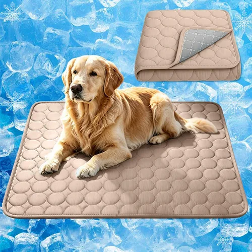 Miniatura 9 de Tapete refrescante lavable de seda de hielo para perros y mascotas, almohadilla de refrigeración para perros y mascotas, almohadilla refrescante