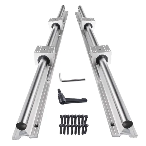 Miniatura 9 de 4 piezas SBR12UU Bloque deslizante de rodamiento lineal de 0.472 in Bloque abierto de aluminio, piezas CNC para riel de guía lineal SBR12 0.472 in