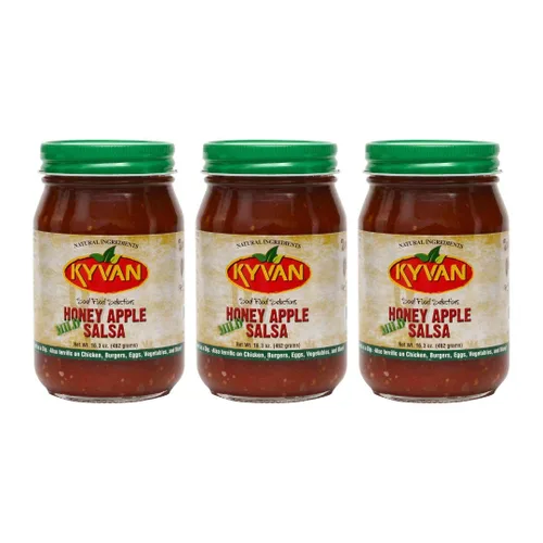 KYVAN Salsa de manzana y miel suave - Paquete de 3