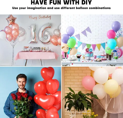 Miniatura 7 de Leyndo Juego de 4 soportes para globos de 63 pulgadas de altura transparente para soportes de suelo para centro de mesa para decoración