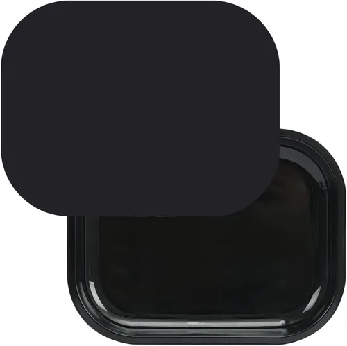 Bandeja de Metal con Tapa Magnética Suave, Bandeja Pequeña de Metal con Cubierta a Prueba de Derrames, Bonita Bandeja Decorativa Negra Lisa,