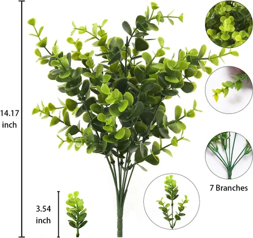 Miniatura 2 de Flores artificiales para exteriores, 8 paquetes de flores falsas resistentes a los rayos UV, flores sintéticas de plástico para exteriores, plantas