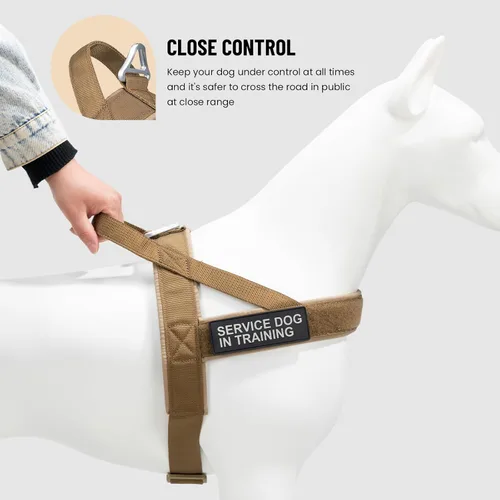 Miniatura 4 de EXCELLENT ELITE SPANKER Arnés sin tirones para perro, acolchado, chaleco de patrulla militar, de nailon ajustable, arnés para perro con asa para Cob