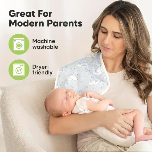 Miniatura 7 de Paños orgánicos para eructos para bebés niños y niñas, paquete de 5 paños de algodón súper absorbentes para bebés, trapos suaves y afelpados