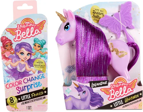 Miniatura 3 de MGA Entertainment Dream Bella Color Change Surprise Little Fairies - Muñeca de 5.5 pulgadas y unicornio pequeño, paquete de 2 unidades, Aubrey