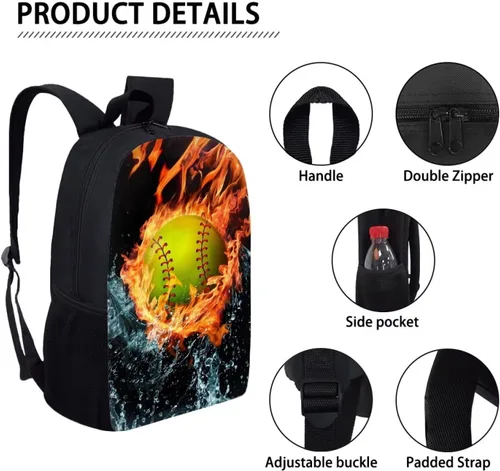 Miniatura 130 de HUGS IDEA Los animales frescos 3D niños escuela libro bolsa niños impresión mochilas, Baloncesto, Moderno