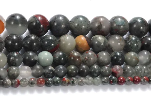 Miniatura 4 de Cuentas de piedra de sangre africana natural de 0.236 pulgadas, cuentas de piedras preciosas coloridas para hacer joyas, regalos para mujeres