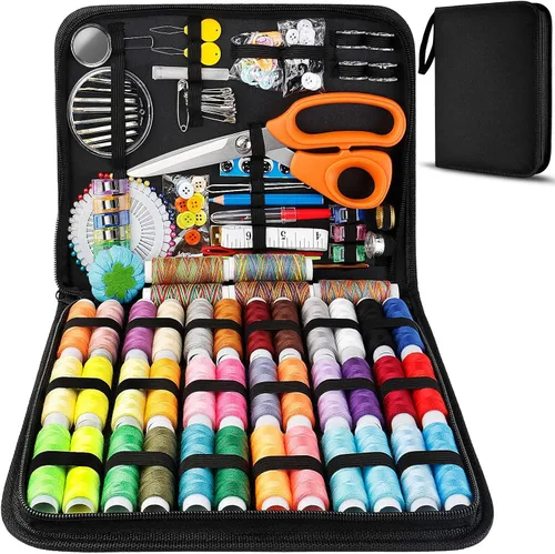 Miniatura 8 de Kit de costura básico, kit de aguja e hilo Marcoon con suministros de costura y accesorios para adultos, principiantes, hogar, viajes, emergencia