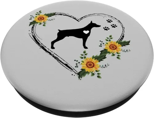 Miniatura 2 de Doberman - PopSockets intercambiables con huellas de patas en color gris