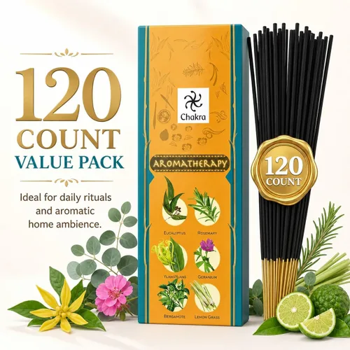 Miniatura 7 de Paquete de regalo de incienso de aromaterapia – 120 varillas naturales (6 cajas) – Relajante, alivio del estrés, meditación, refrescante