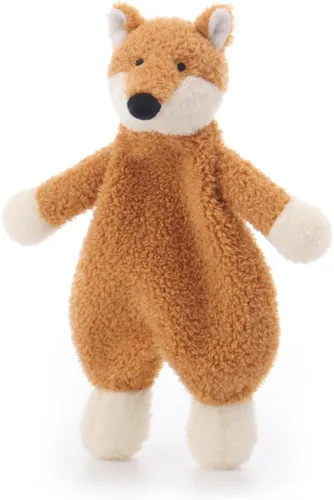 Miniatura 6 de Apricot Lamb Manta de seguridad de animales de peluche, diseño de zorro amarillo, manta de personaje para guardería, felpa de lujo para acurrucarse