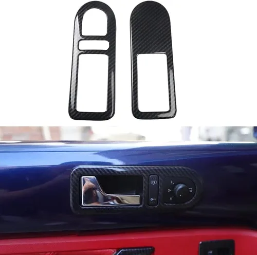 Miniatura 4 de HIGH FLYING Accesorios para el interior del automóvil Volkswagen New Beetle 2003-2010, manijas de puerta, cubierta de marco, ABS estilo carbono, 2