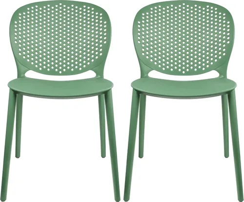 Miniatura 14 de 2xhome Juego de 2 sillas de comedor para patio Silla auxiliar moderna apilable para piscina al aire libre Plástico resistente a la intemperie