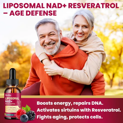 Miniatura 4 de Suplemento NAD liposomal - 1200mg de NAD+ en gotas líquidas para mujeres y hombres con resveratrol, extracto de pimienta negra - Apoyo