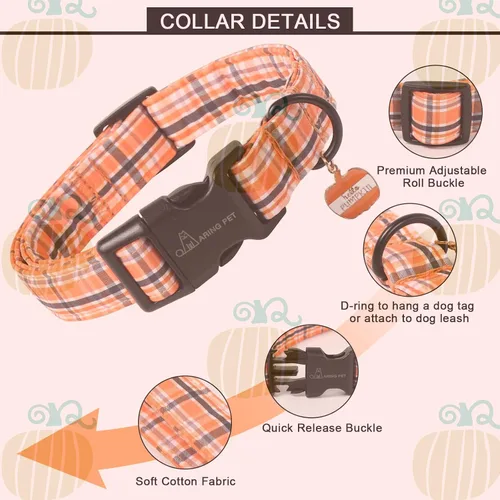Miniatura 108 de Aring Pet Collar de algodón, lindo, con hebilla de liberación rápida, para bodas, para perros pequeños, medianos y grandes, rosa Terciopelo rosa