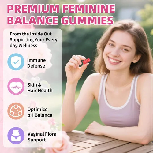 Miniatura 3 de Gomitas de equilibrio femenino premium, gomitas femeninas de piña hawaiana para mujeres, equilibrio de pH y salud vaginal, veganas, 60 gomitas