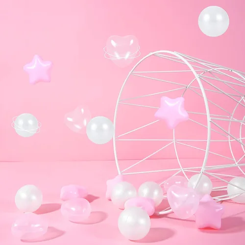 Miniatura 6 de STARBOLO Pelotas de bolas con forma de corazones de estrella para niños pequeños – 50, 100, 200, 500, bolas de juguete de plástico, formas