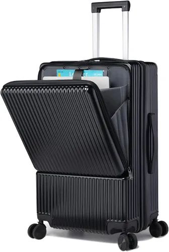 feilario Equipaje extensible con ruedas giratorias rígidas de 360, maleta de mano ABS impermeable con carga USB y bloqueo TSA para negocios y