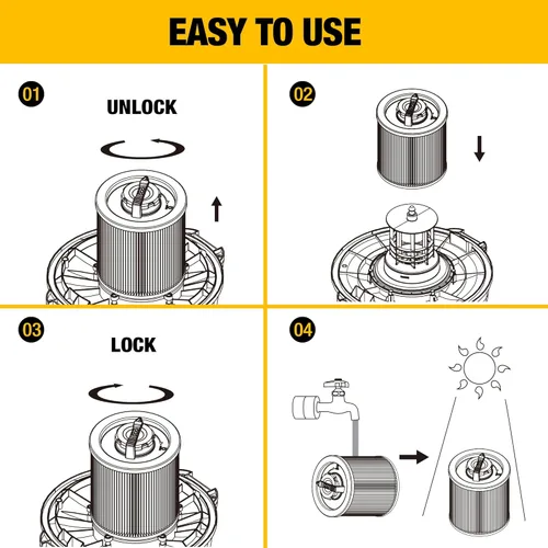 Miniatura 9 de DEWALT Filtro de vacío HEPA de repuesto DXVC6914, apto para aspiradora húmeda y seca de 6 a 16 galones, compatible con DXV06P, DXV09P, DXV09PA