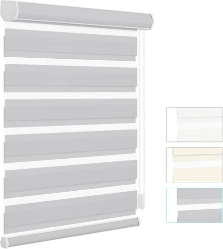 Miniatura 22 de Changshade - Persianas de cebra personalizadas con cordón, persianas enrollables de cebra con bloqueo de luz (85%) con cordón, persianas enrollables