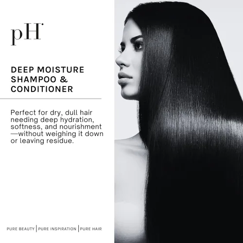Miniatura 3 de pH PURE HAIR Juego de champú y acondicionador de humedad profunda, champú y acondicionador hidratante e hidratante, cabello seco, enriquecido