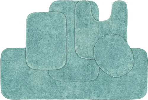 Miniatura 18 de Garland Rug 2 alfombras de baño tradicionales de nailon lavables color morado (17 x 24 pulgadas, 21 x 34 pulgadas), suaves, absorbentes y elegantes