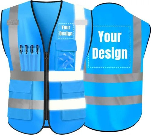 Miniatura 28 de Chaleco de seguridad de alta visibilidad Personaliza tu logotipo chaleco de seguridad protector, Amarillo